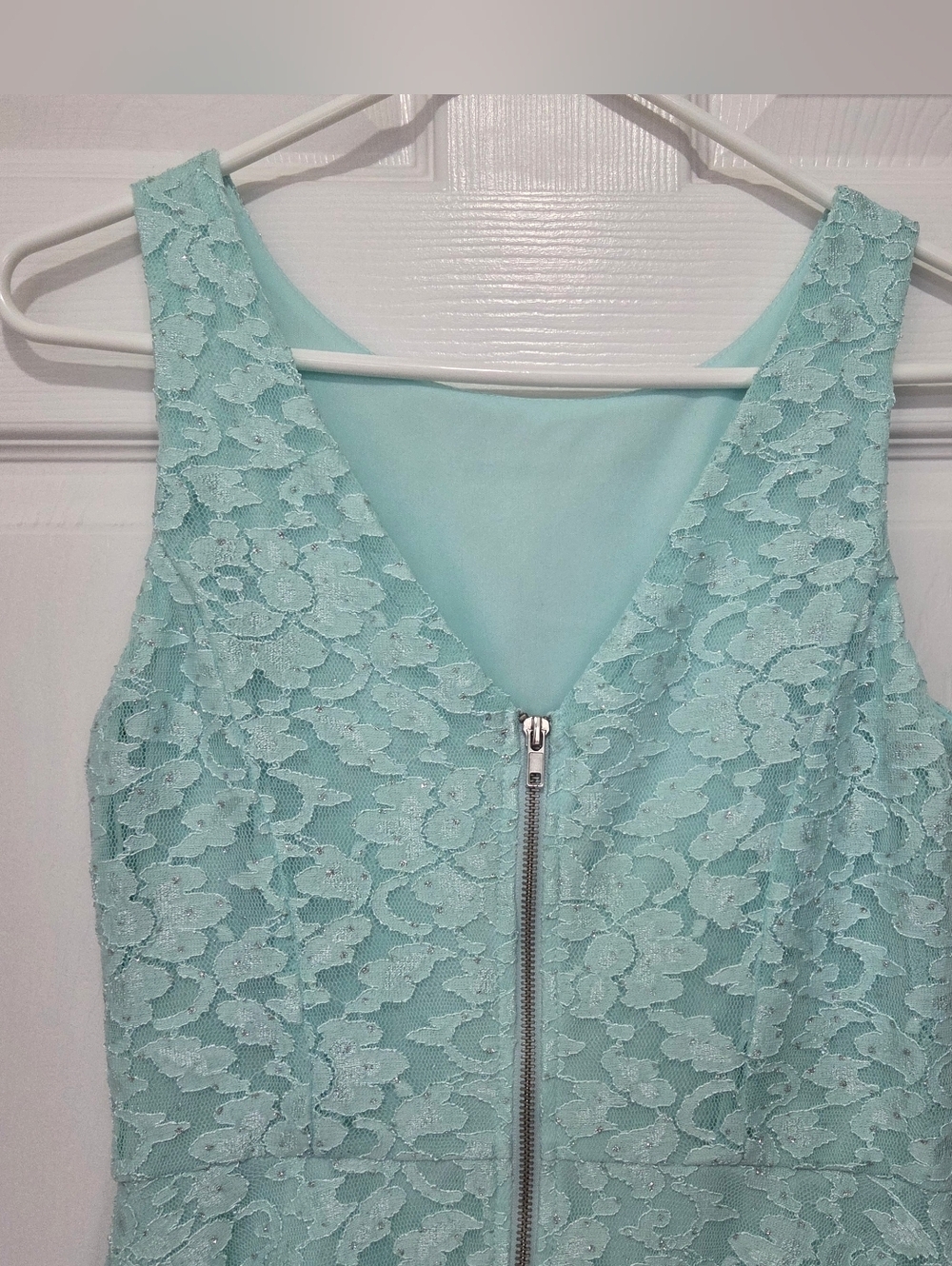 Speechless Mint Green Lace & Glitter Formal/ Prom Fit & Flare  Dress Size 11 - Picture 5 of 7